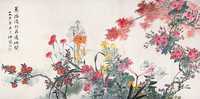 江寒汀 1958年作 百花图 镜心